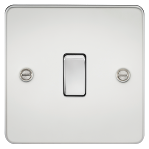 Flat Plate 20A 1G DP switch - polished chrome