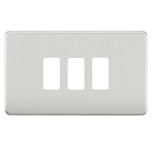 Screwless 3G grid faceplate - brushed chrome