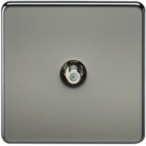 Screwless 1G SAT TV Outlet (Non-Isolated) - Black Nickel