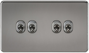 Screwless 10A 4G 2-Way Toggle Switch - Black Nickel