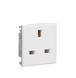 13A 1G unswitched socket module 50 x 50mm - white