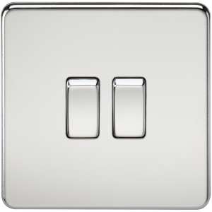 Screwless 10A 2G 2-Way Switch - Polished Chrome