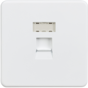 Knightsbridge Screwless RJ45 Network Outlet - Matt White, SFRJ45MW