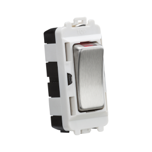 20AX DP module with LED indicator - brushed chrome