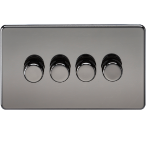 Screwless 4G 2-way 10-200W (5-150W LED) trailing edge dimmer - Black Nickel