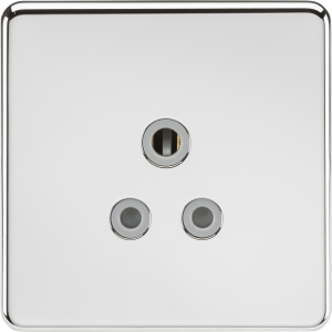 Screwless 5A Unswitched Socket - Polished Chrome with Grey Insert