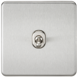 Screwless 10A 1G Intermediate Toggle Switch - Brushed Chrome