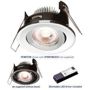 PROKNIGHT LED IP20 8W Tilt Fire-Rated Downlight 4000K