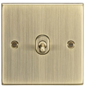 10A 1G 2 Way Toggle Switch - Square Edge Antique Brass