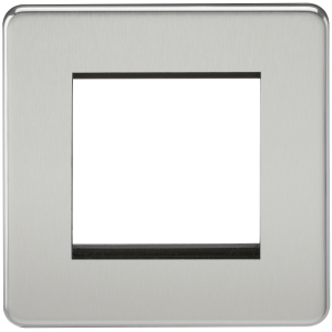 Screwless 2G Modular Faceplate - Polished Chrome