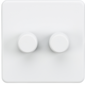 Screwless 2G 2-way 10-200W (5-150W LED) trailing edge dimmer - Matt White