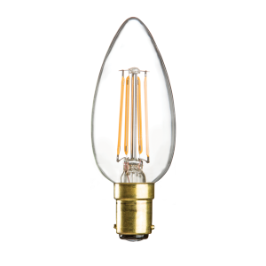 230V 4W LED 35mm SBC Clear Candle 3000K