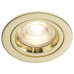 IP20 230V/12V GU10/MR16 Brass Recessed Fixed Twist & Lock Downlight