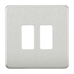 Screwless 2G grid faceplate - brushed chrome