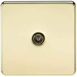 Screwless 1G TV Outlet (Non-Isolated) - Polished Brass