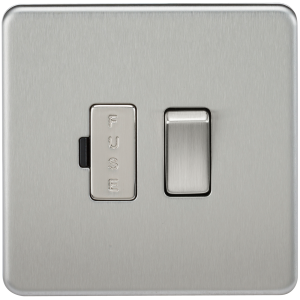 Screwless 13A Switched Fused Spur Unit - Brushed Chrome