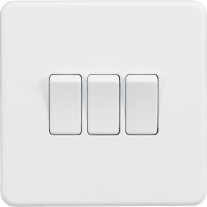 Screwless 10A 3G 2-Way Switch - Matt White