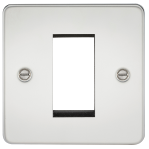 Knightsbridge Flat Plate 1 Gang Modular Faceplate - Polished Chrome, FP1GPC