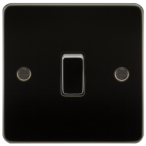 Flat Plate 20A 1G DP switch - gunmetal