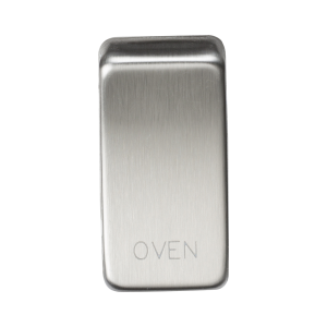 Switch cover "marked OVEN" - brushed chrome
