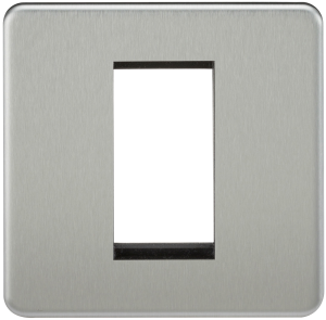 Screwless 1G Modular Faceplate - Brushed Chrome