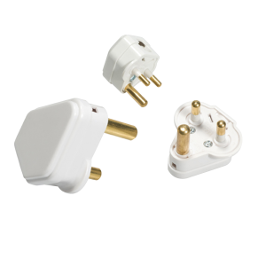 2A Round Pin Plug Top - White