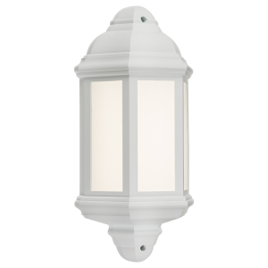 230V IP54 LED Half Wall Lantern - White