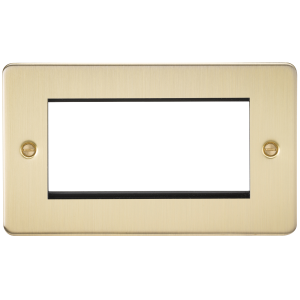 Flat Plate 4G modular faceplate - brushed brass FP4GBB