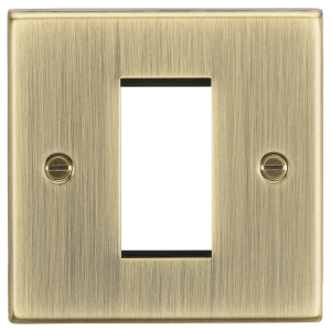 1G Modular Faceplate - Square Edge Antique Brass