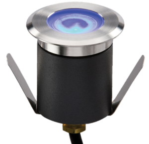 230V IP65 1W High Output LED Blue Mini Ground Light comes with cable. Non-Dimmable