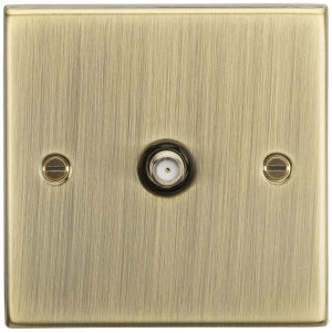 SAT TV Outlet - Square Edge Antique Brass