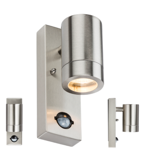 230V IP44 GU10 Stainless Steel Wall Light with Pir