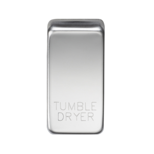 Switch cover "marked TUMBLE DRYER" - polished chrome