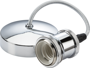 Knightsbridge 8271PC 6" E27 Vintage Pendant Set - Polished Chrome