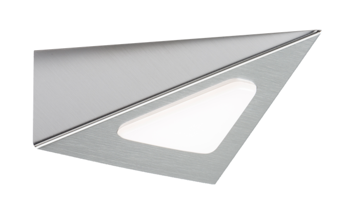 12V DC 3W LED TRIANGULAR CABINET LIGHT - SATIN CHROME