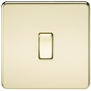 Screwless 10A 1G Intermediate Switch - Polished Brass