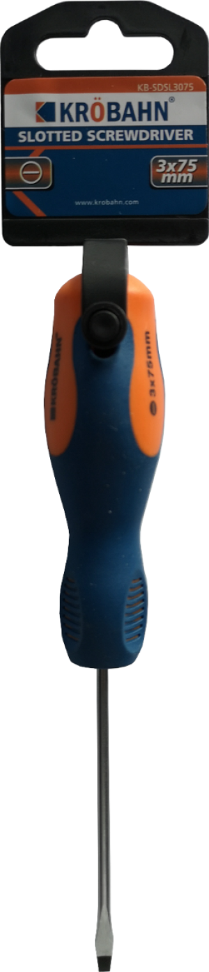 Krobahn Slotted Screwdriver 3mm x 75mm Magnetic Tip Flat-Head Screwdriver, KB-SDSL3075