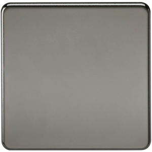 Screwless 1G Blanking Plate - Black Nickel