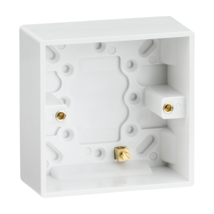 Single 35mm Pattress Box with Earth Terminal
