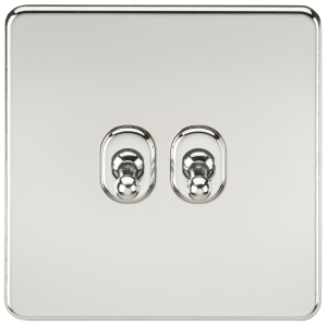 Screwless 10A 2G 2-Way Toggle Switch - Polished Chrome