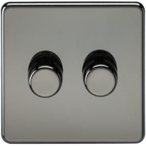 Screwless 2G 2-way 10-200W (5-150W LED) trailing edge dimmer - Black Nickel