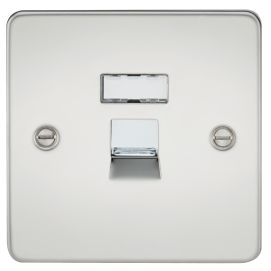 Flat Plate RJ45 network outlet - polished chrome