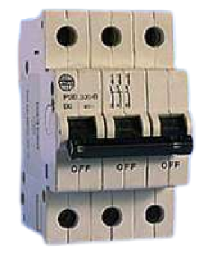 Wylex 40A Triple Pole MCB, "D" Type