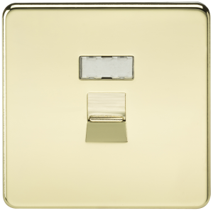 Screwless RJ45 network outlet - polished brass