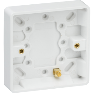 Curved Edge Single 16mm Pattress Box with Earth Terminal