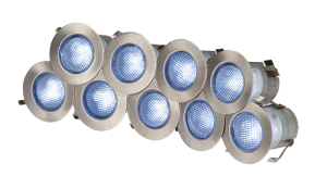 Knightsbridge KIT16B IP65 230V 10x 0.2w Stainless Steel Bezel Blue LED Kit
