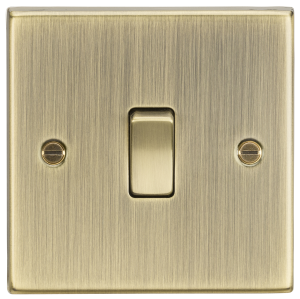 20A 1G DP Switch - Square Edge Antique Brass