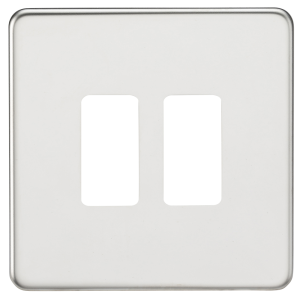 Screwless 2G grid faceplate - polished chrome
