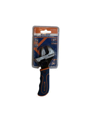 Krobahn 6"/150mm Stubby Adjustable Wrench Dual Function Comfort Grip Reversible Jaw Spanner
