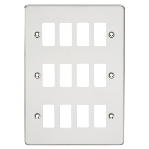 Flat plate 12G grid faceplate - polished chrome